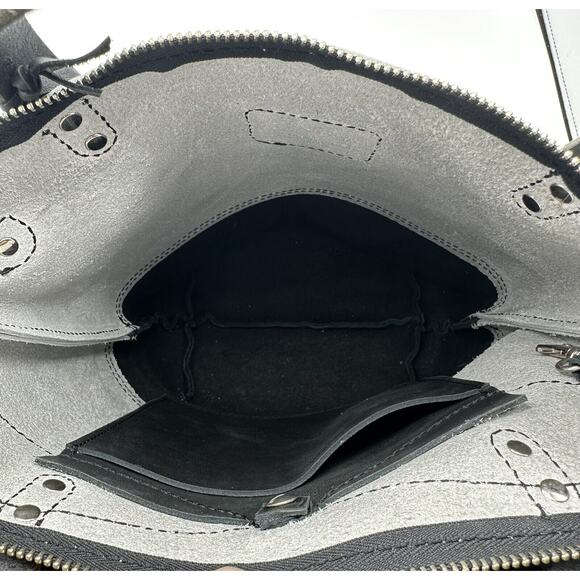 Home Tree Handcrafted Mini Rey Leather Crossbody Bag Tote Colorblock Fringe - Picture 5 of 8